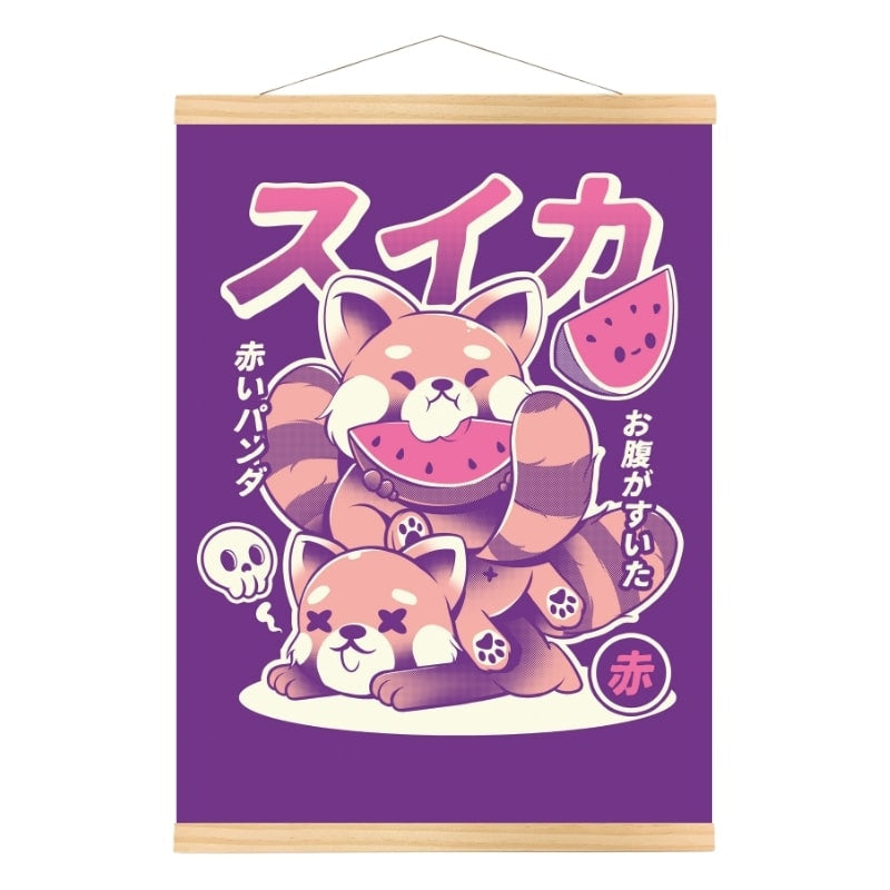 Japansk rød panda-plakat A3