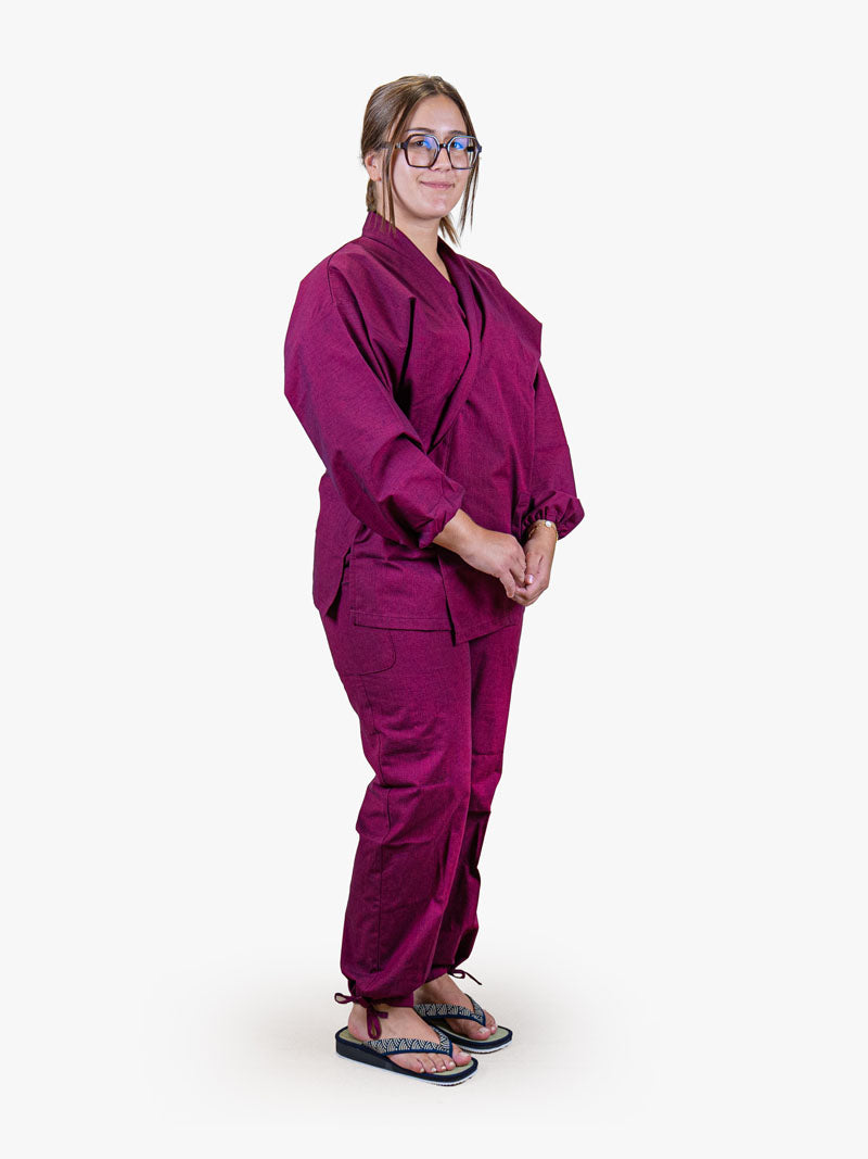 Japansk Samue-pyjamas Dame – Fuchsia