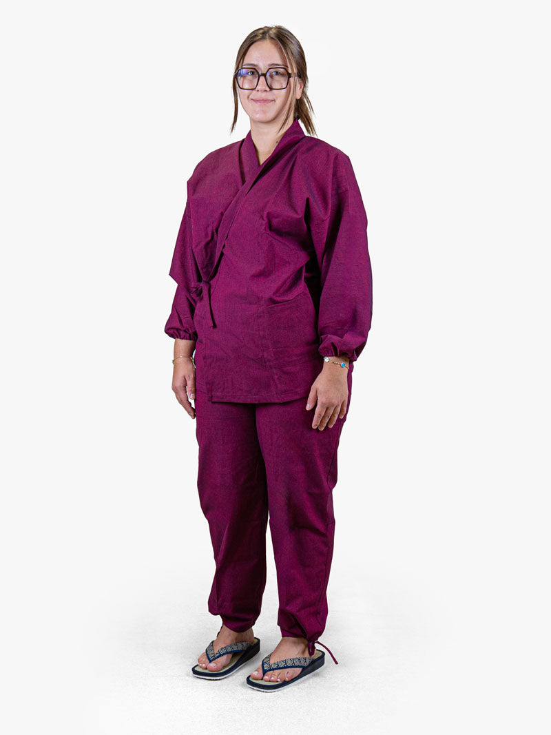 Japansk Samue-pyjamas Dame – Fuchsia