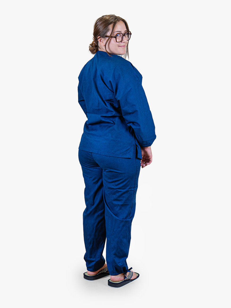 Japansk Samue-pyjamas Dame – Marineblå