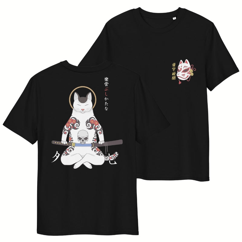 Japansk samurai-kat T-shirt