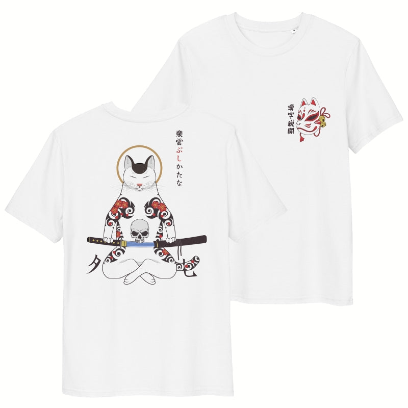 Japansk samurai-kat T-shirt