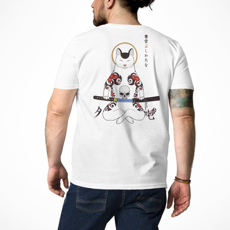 Japansk samurai-kat T-shirt