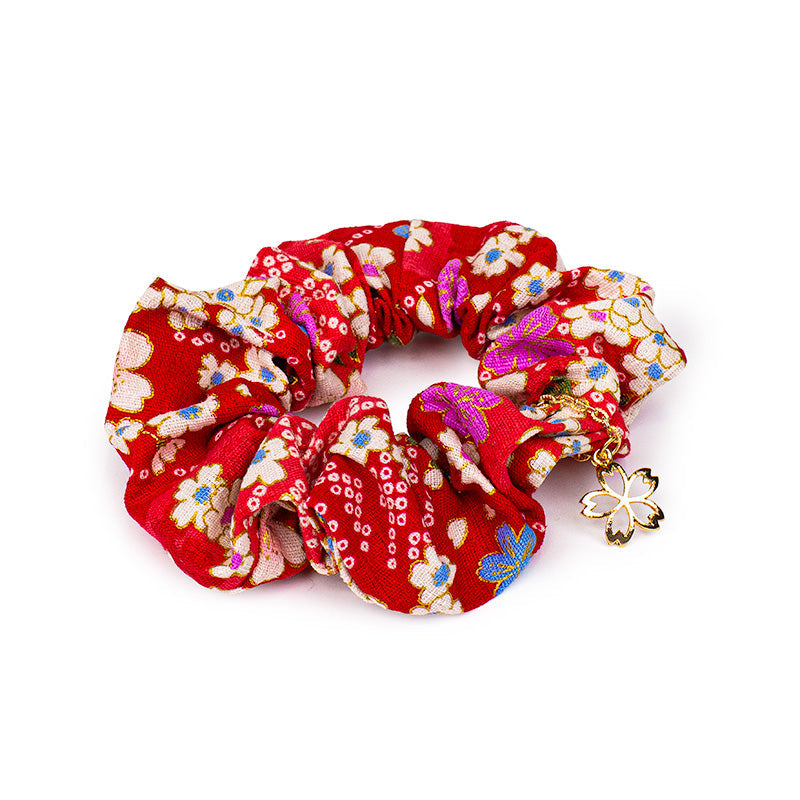 Japansk Scrunchie - Blomstret