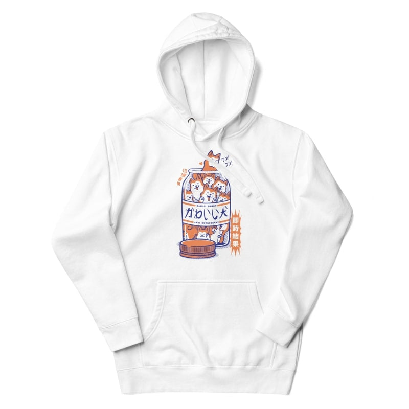 Japansk Shiba antidepressiv sweatshirt S / Hvid