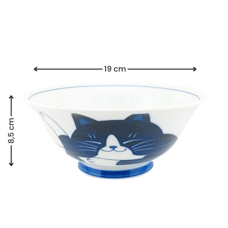 Japansk skål Blå kat