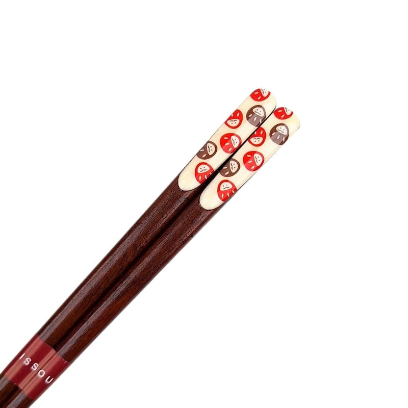 Japansk spisepindesæt med Daruma-motiv