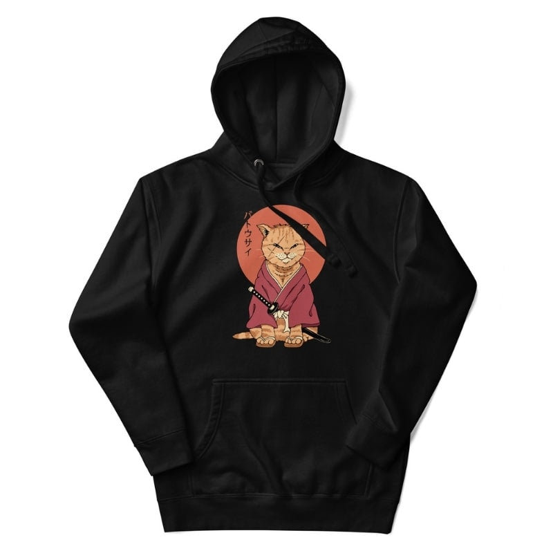 Japansk sweatshirt Neko Battôsaï S / Sort