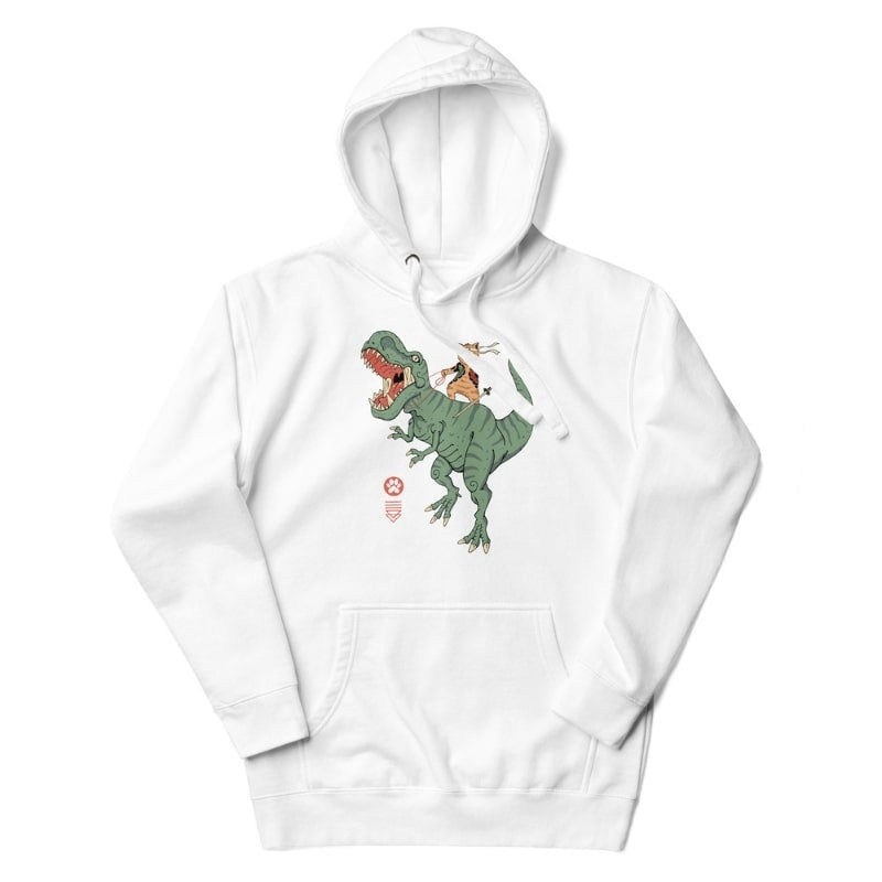 Japansk sweatshirt Neko T-Rex S / Hvid