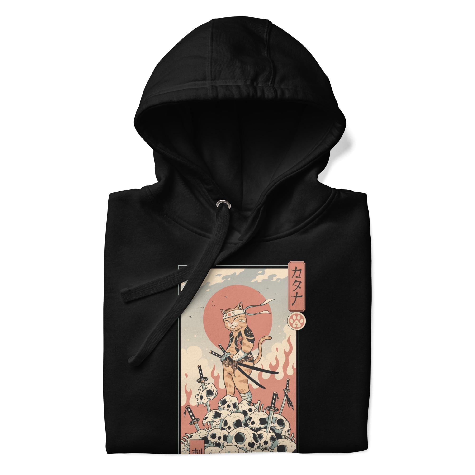 Japansk sweatshirt Ukiyo-e Neko Assassin