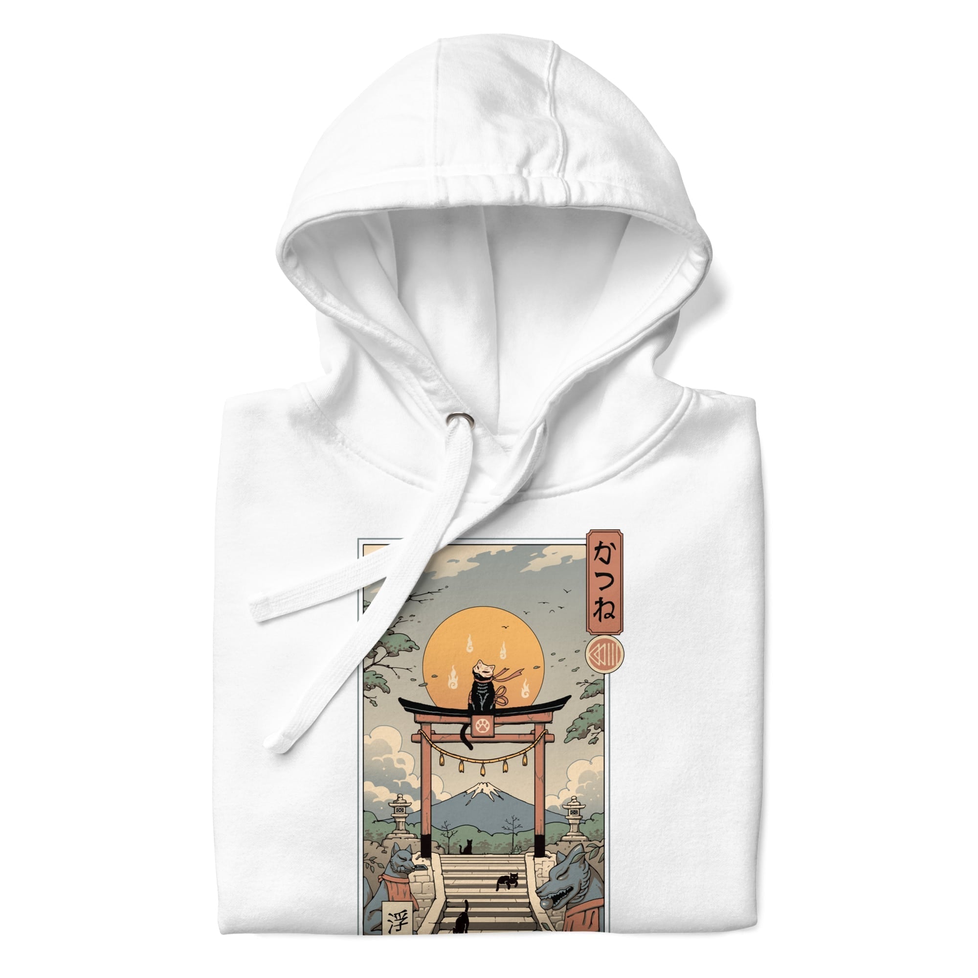 Japansk sweatshirt Ukiyo-e Neko Inari