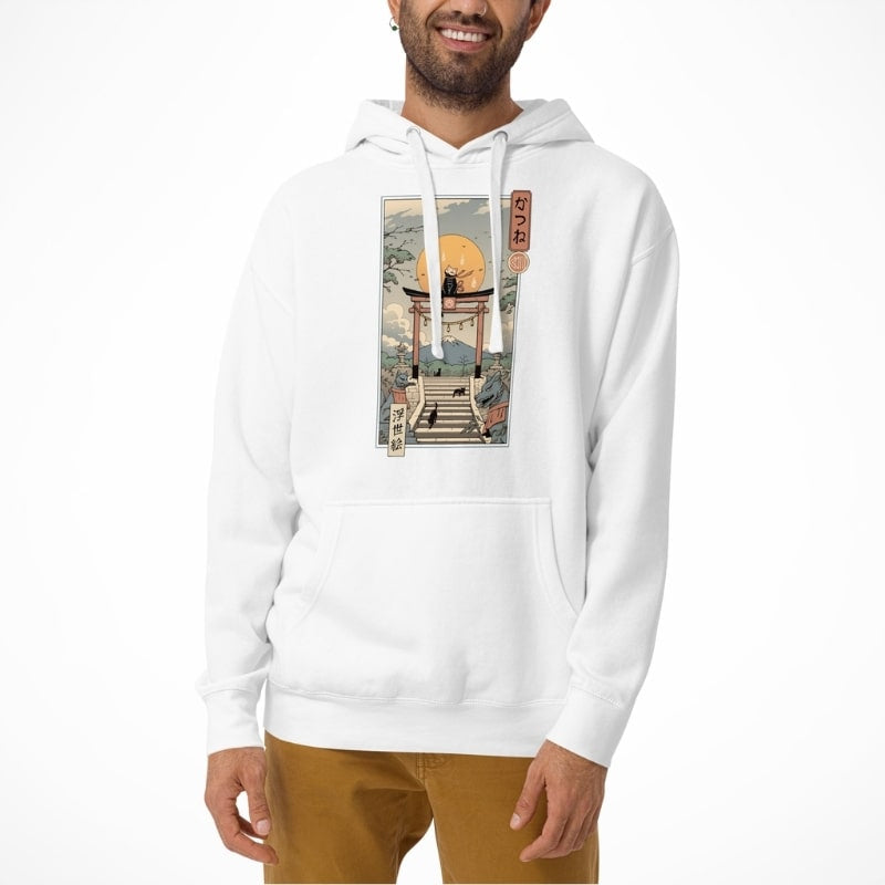 Japansk sweatshirt Ukiyo-e Neko Inari