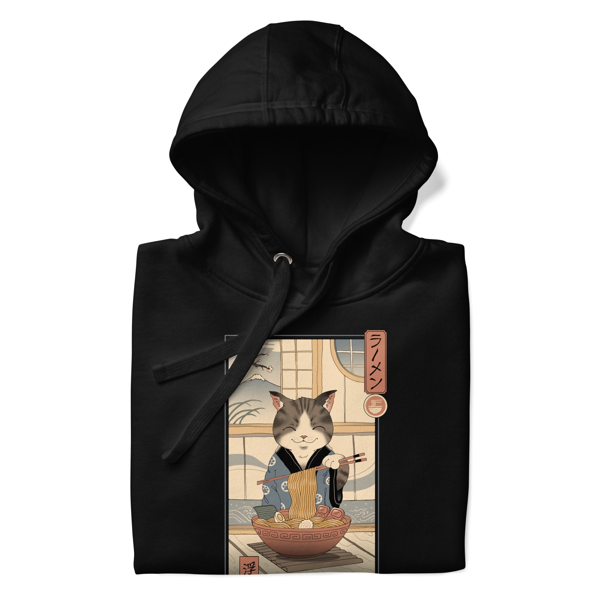 Japansk sweatshirt Ukiyo-e Neko Ramen
