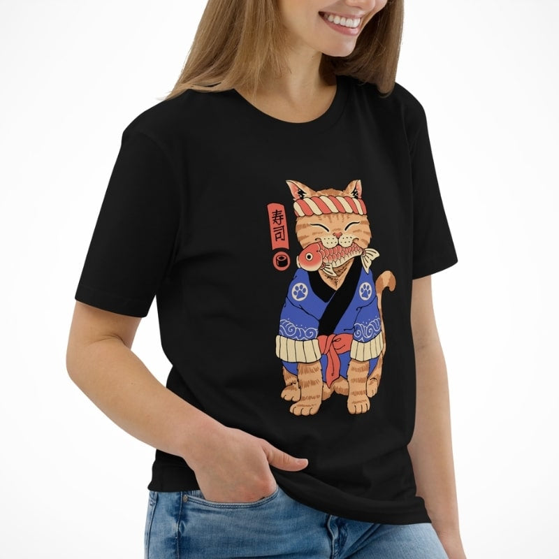 Japansk T-shirt Neko Sushi Master