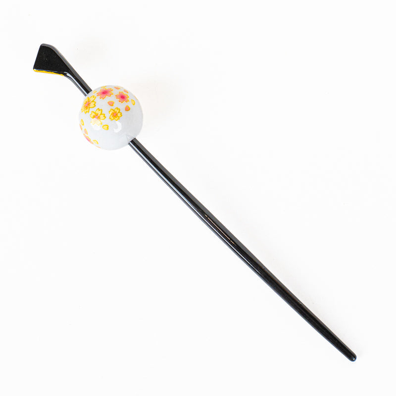 Japansk Tama Kanzashi Ukidama hvid