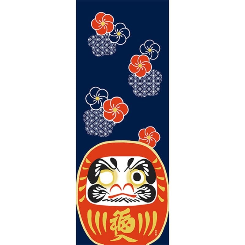 Japansk Tenugui Ume Daruma