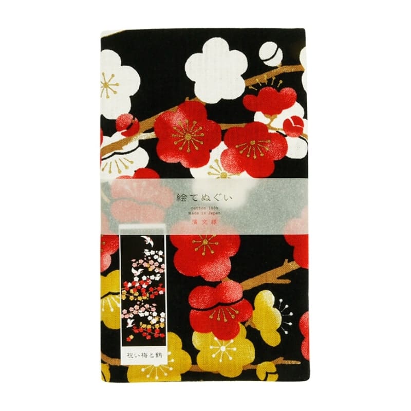 Japansk Tenugui Ume til Tsuru