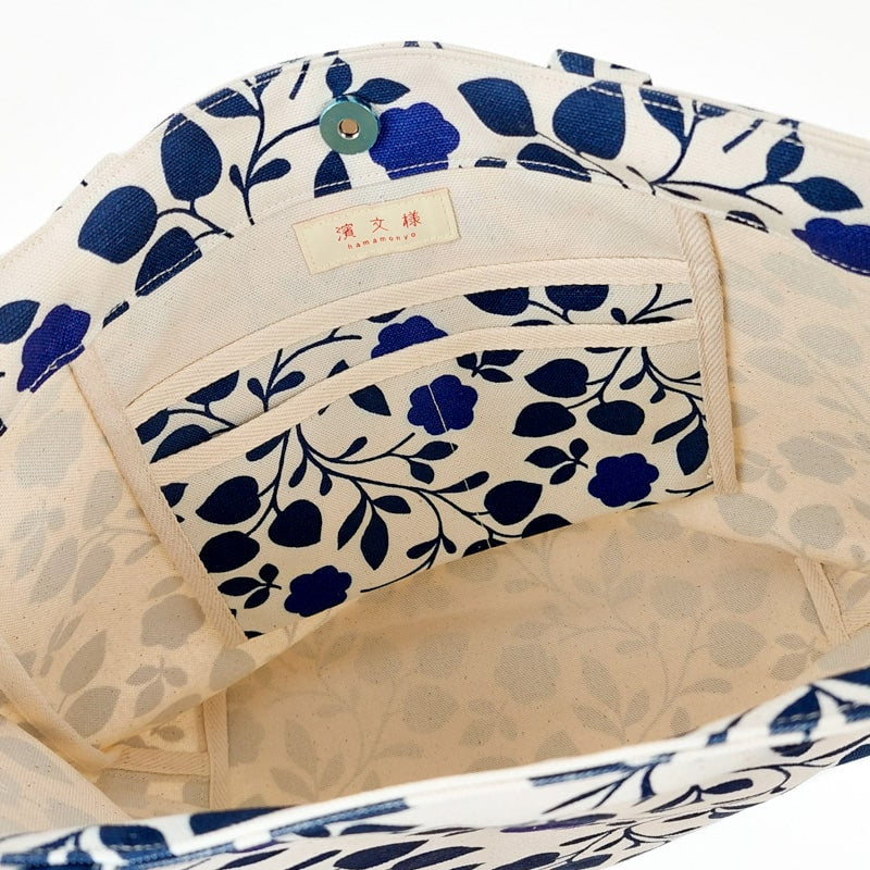 Japansk tote bag Blomstermønster