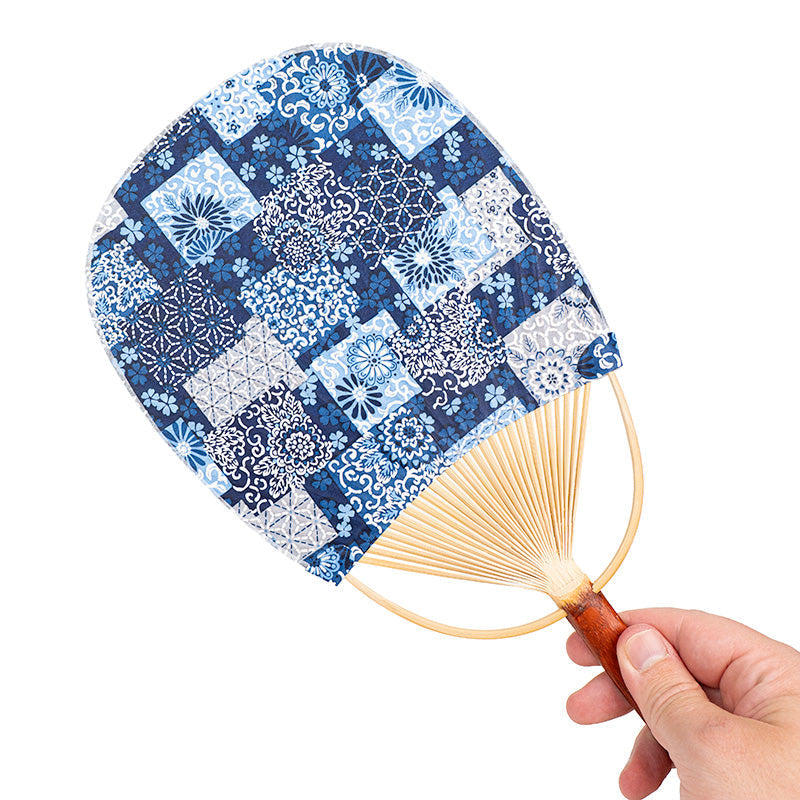 Japansk Uchiwa Vifte - Washi Indigo