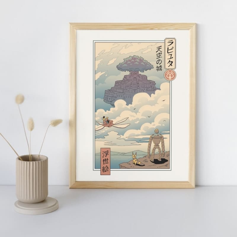 Japansk Ukiyo-e Laputa-plakat A3