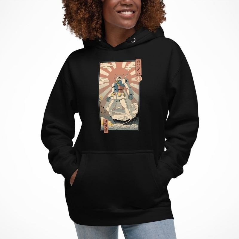 Japansk Ukiyo-e Mecha & Fuji Sweatshirt