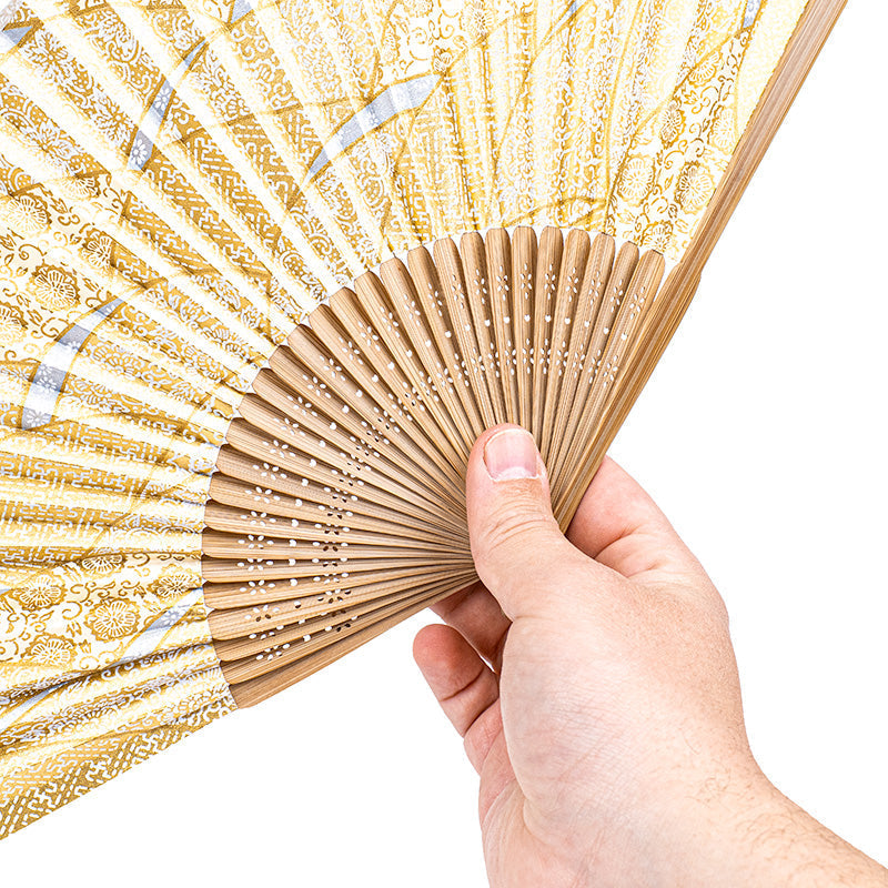 Japansk Vifte Mino Washi - Guld