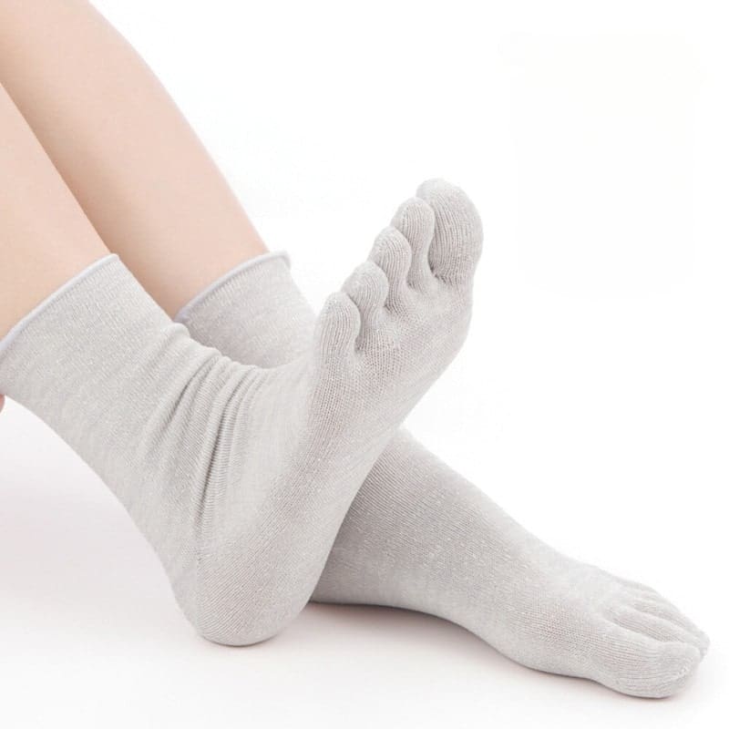 Japanske 5-finger sokker af naturfibre EU 35-38 / Grå