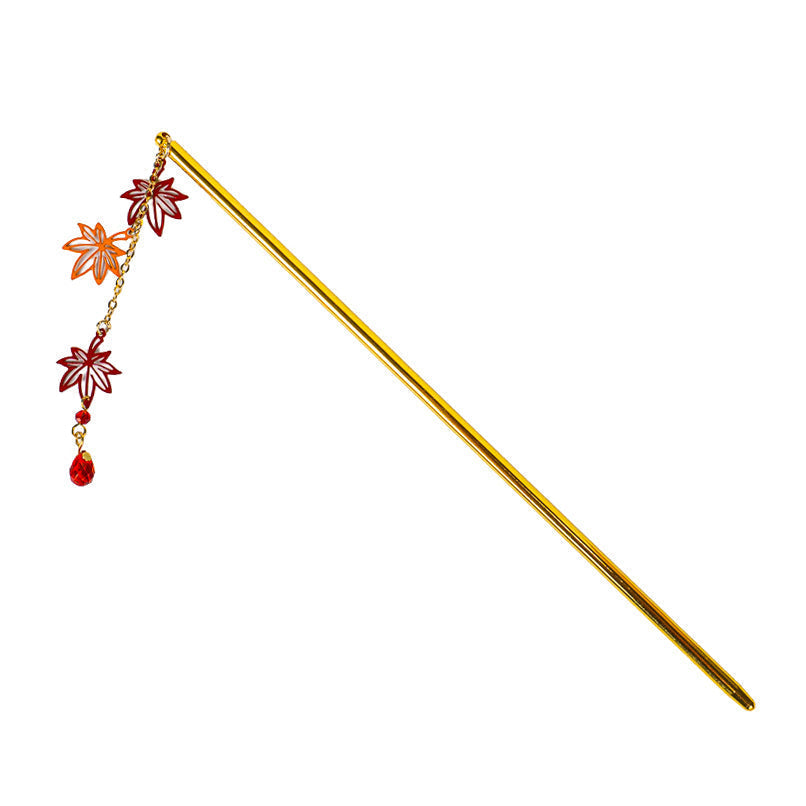 Japanske Kanzashi med Momiji-blade