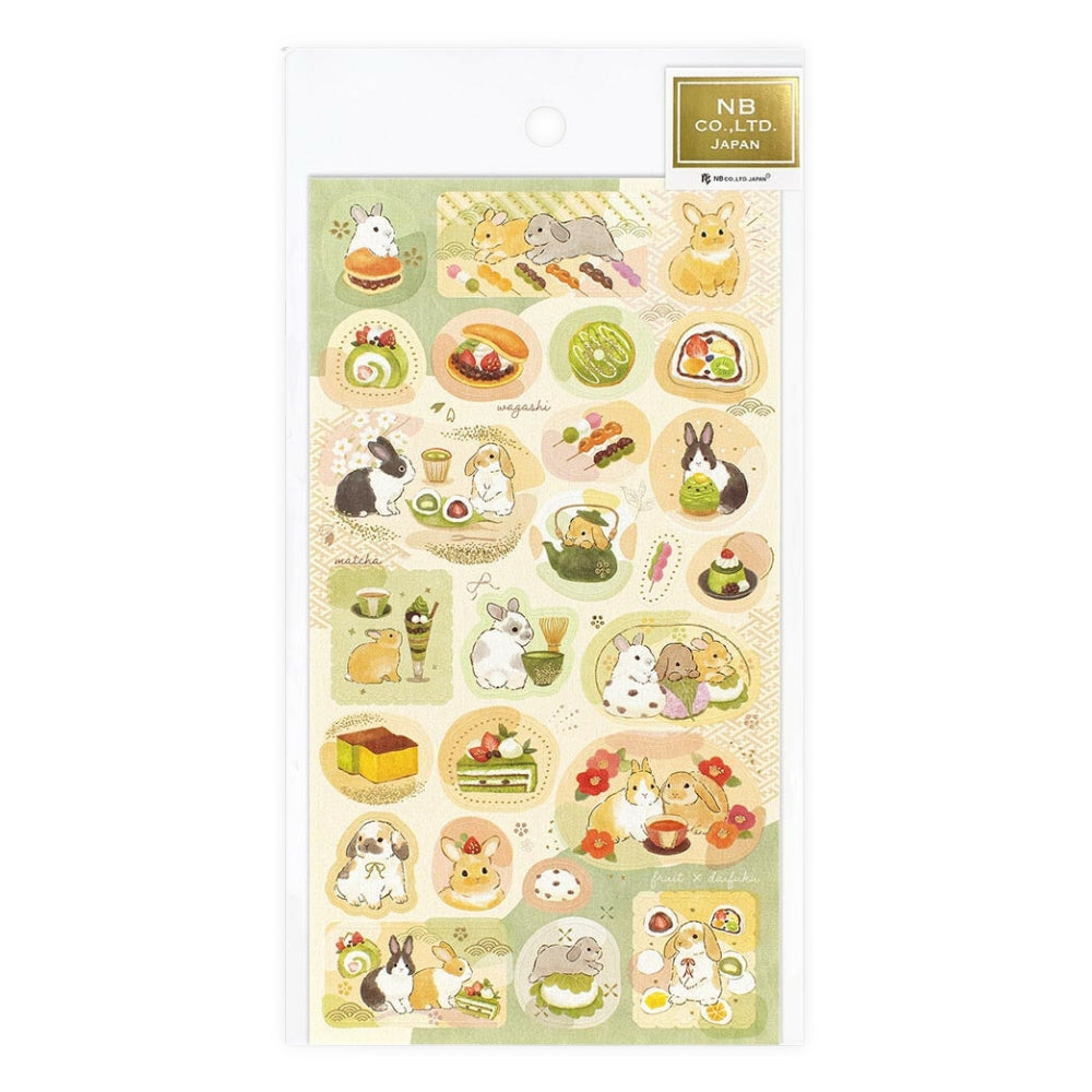 Japanske Klistermærker - Kaniner & Wagashi