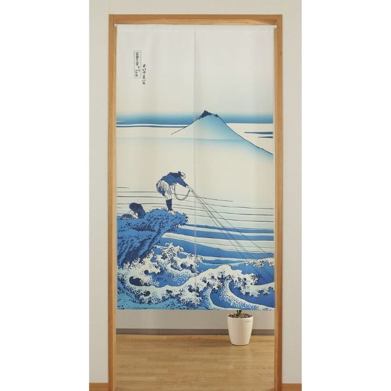 Japanske Noren Mount Fuji Blue 85 x 150 cm