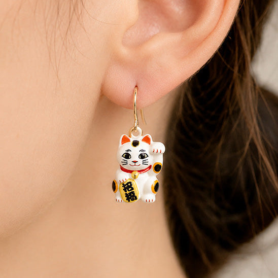 Japanske Øreringe - Maneki Neko