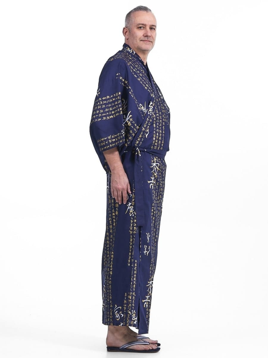Kanji Yukata Kimono til mænd
