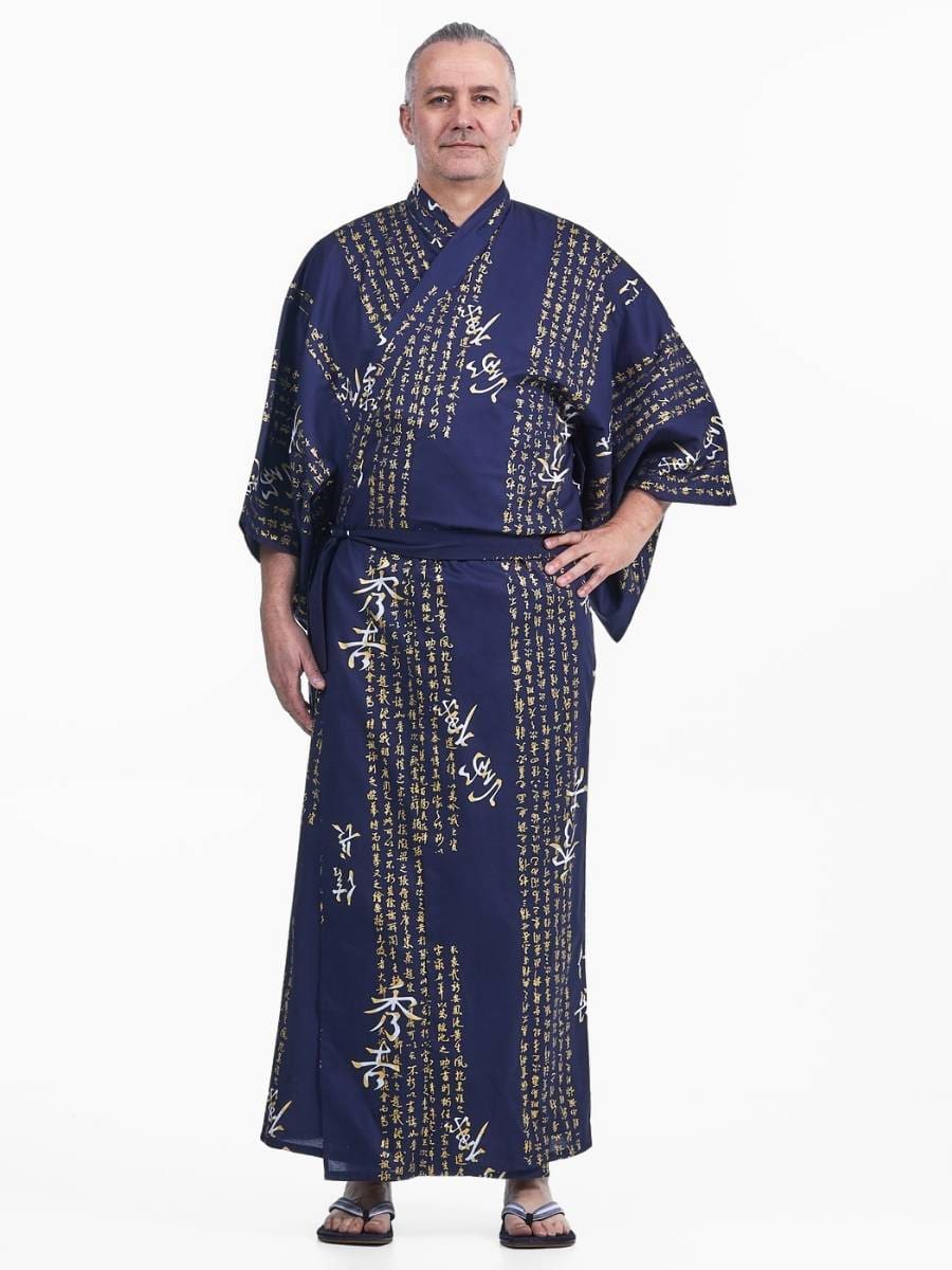 Kanji Yukata Kimono til mænd S