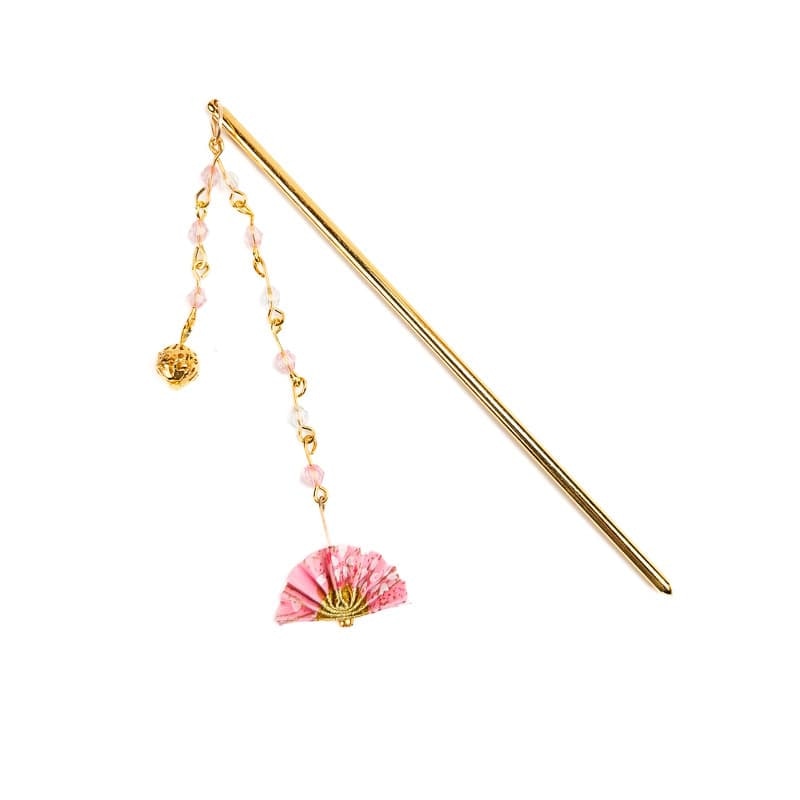 Kanzashi japansk lyserød vifte