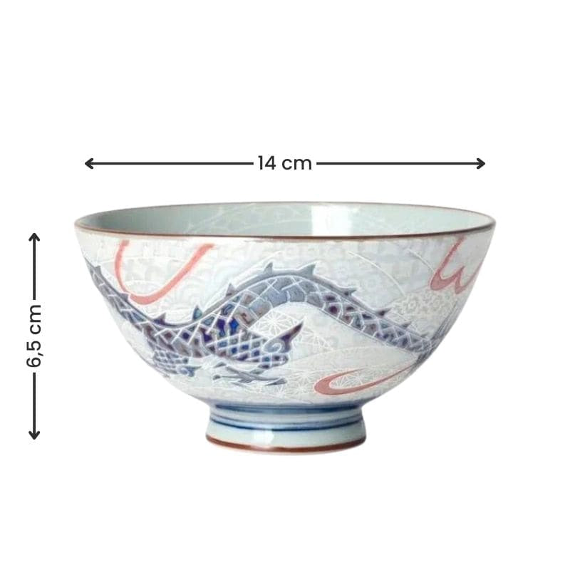 Keramisk skål med japansk drage