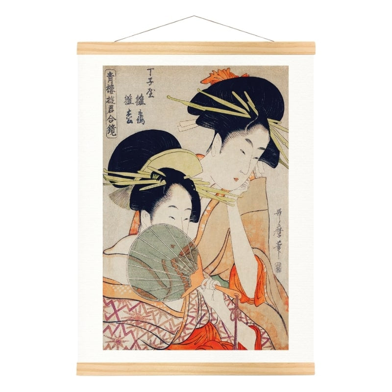 Kurtisaner med japansk tryk A3