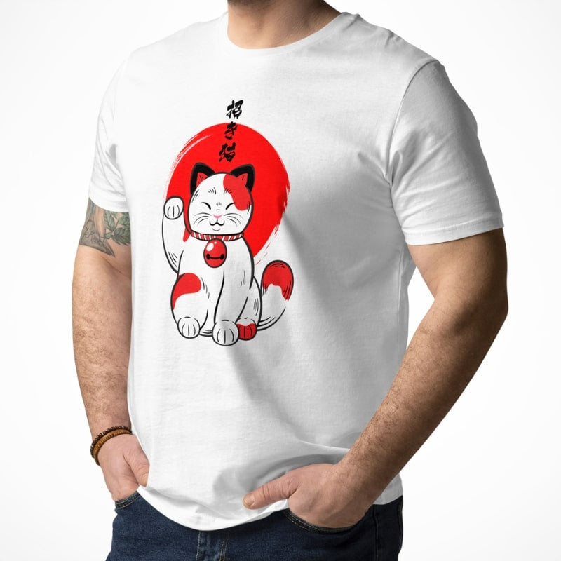 Lucky japansk kat T-shirt