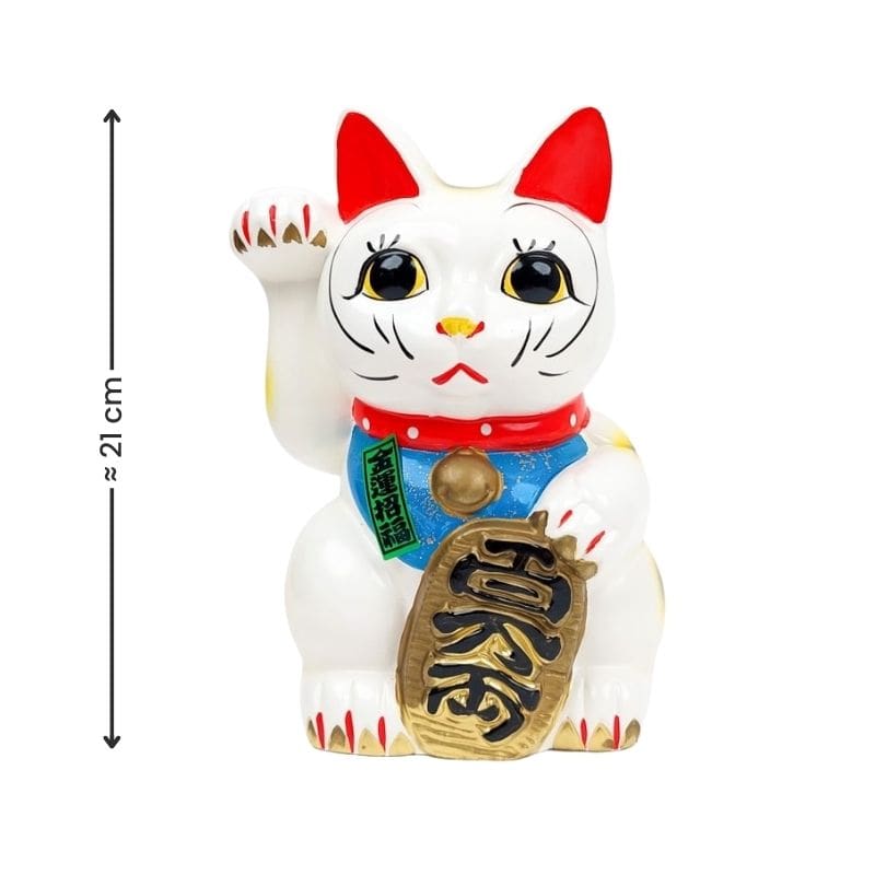 Maneki Neko Hvid Seto - 21 cm