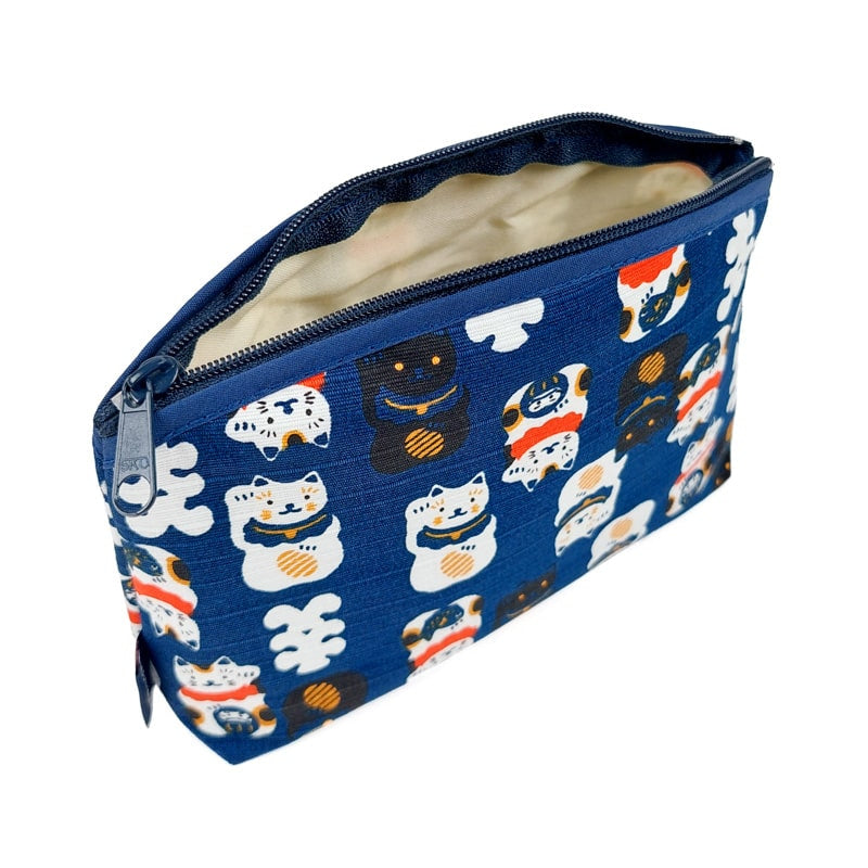 Maneki Neko japansk koblingstaske blå