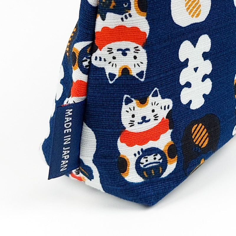 Maneki Neko japansk koblingstaske blå