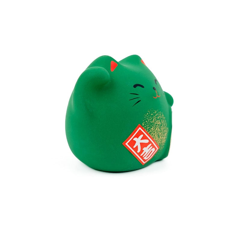 Maneki Neko rund grøn