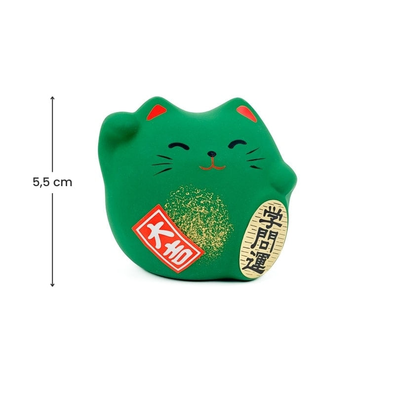 Maneki Neko rund grøn