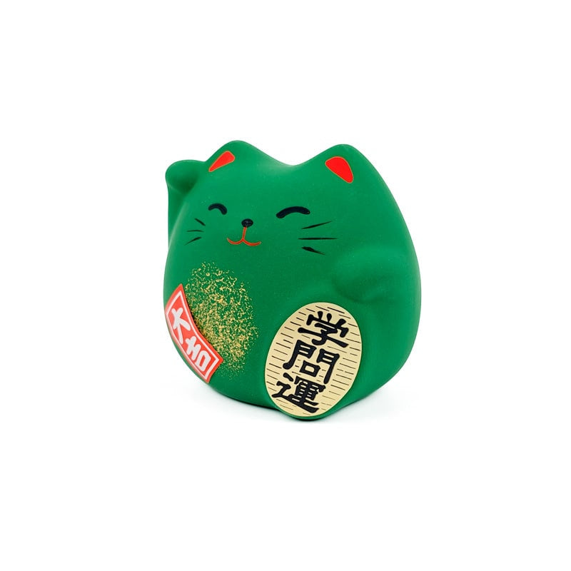 Maneki Neko rund grøn
