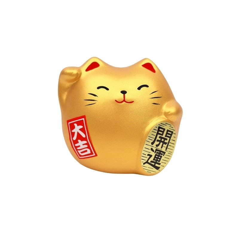 Maneki Neko rund guld