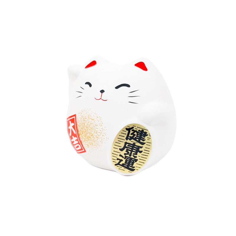 Maneki Neko rund hvid