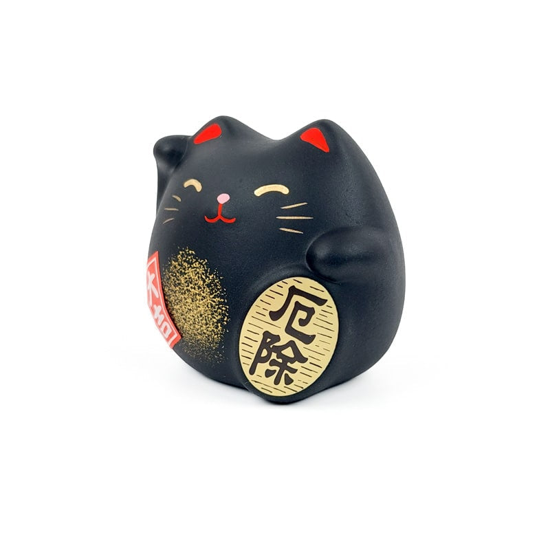Maneki Neko Rund Sort