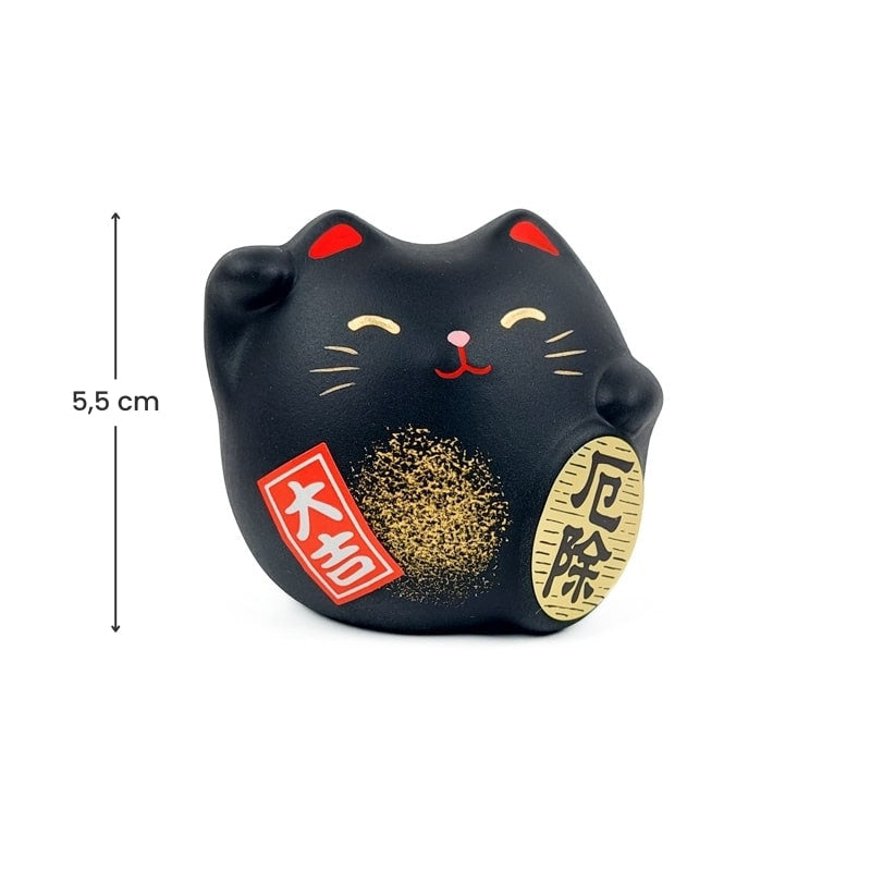 Maneki Neko Rund Sort