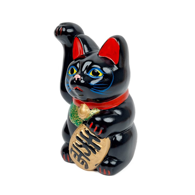 Maneki Neko Sort Seto - 13 cm