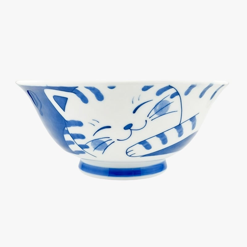 Neko blå japansk skål