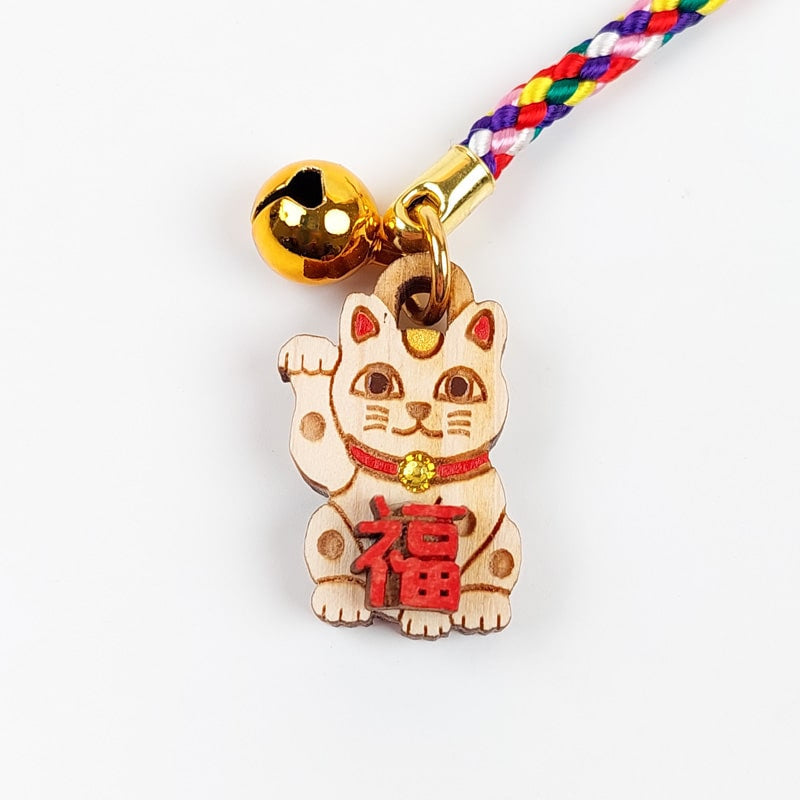 Nøglering Maneki Neko Wood